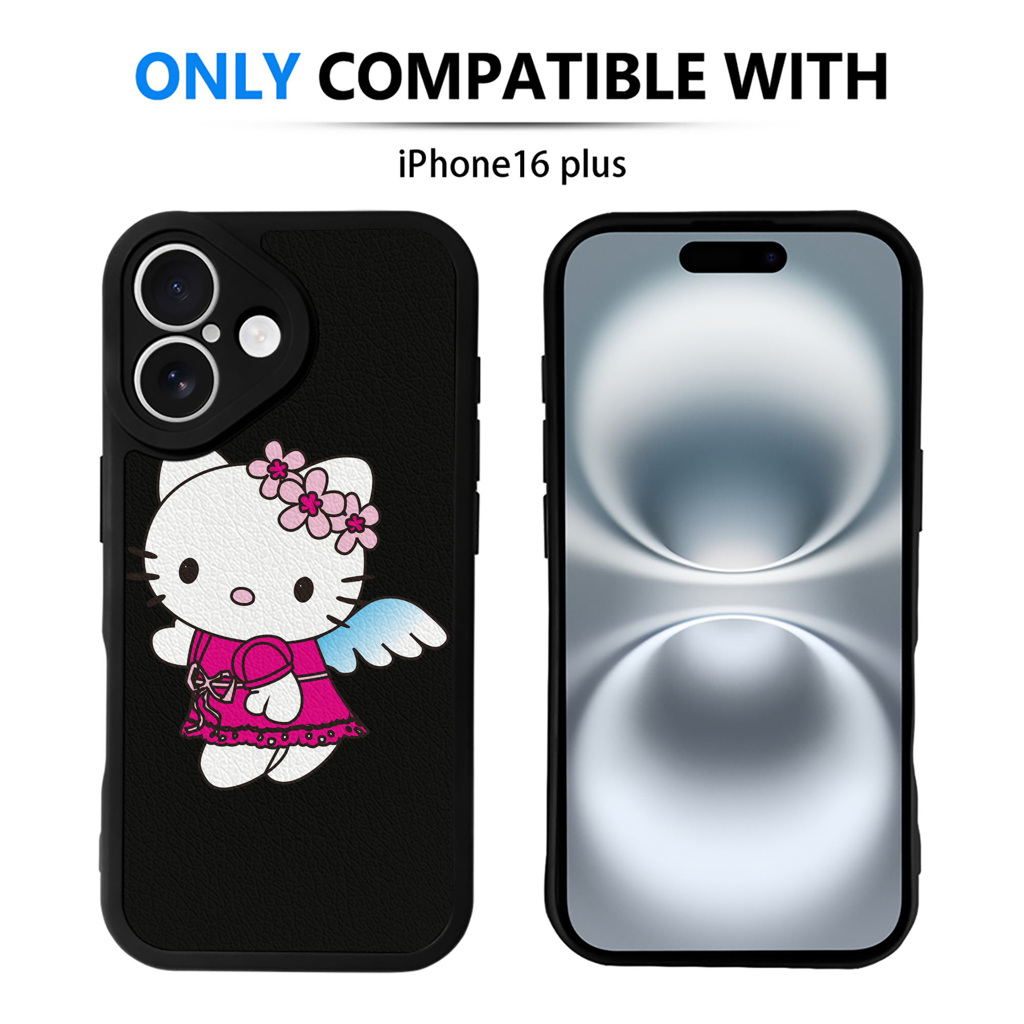（画像用） Hello Kitty ハローキティ 【iPhone 16シリーズ対応】シリコンスマホケース（レザー調） 材質：シリコン